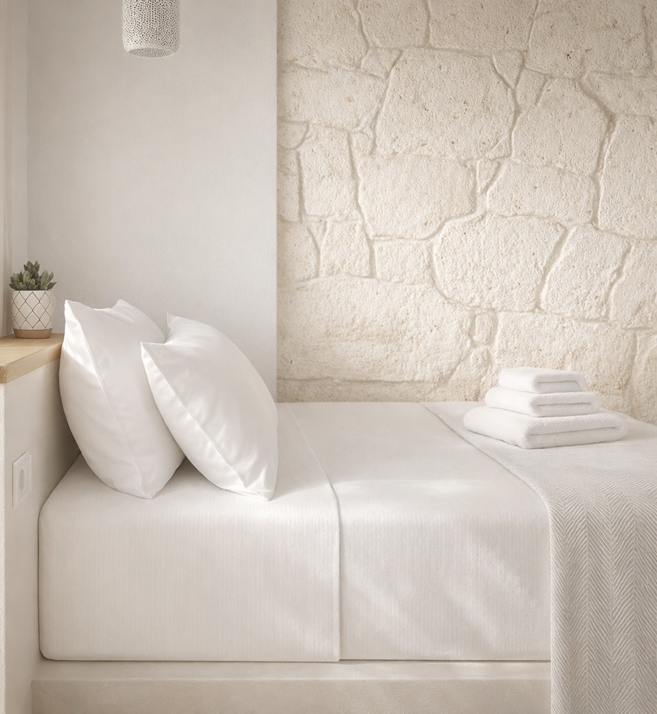 Handcrafted stone bed detail
